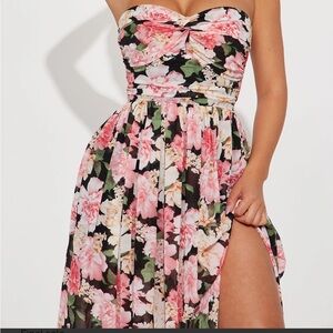 Long strapless floral Fashionova maxi dress